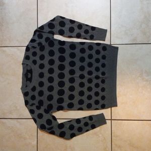 Forever 21 Gray & Black Polka Dot Sweater